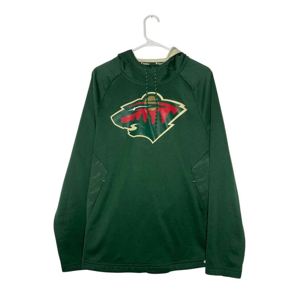 FANATICS NHL Minnesota Wild Pullover Hoodie Primary Logo Green Size Medium